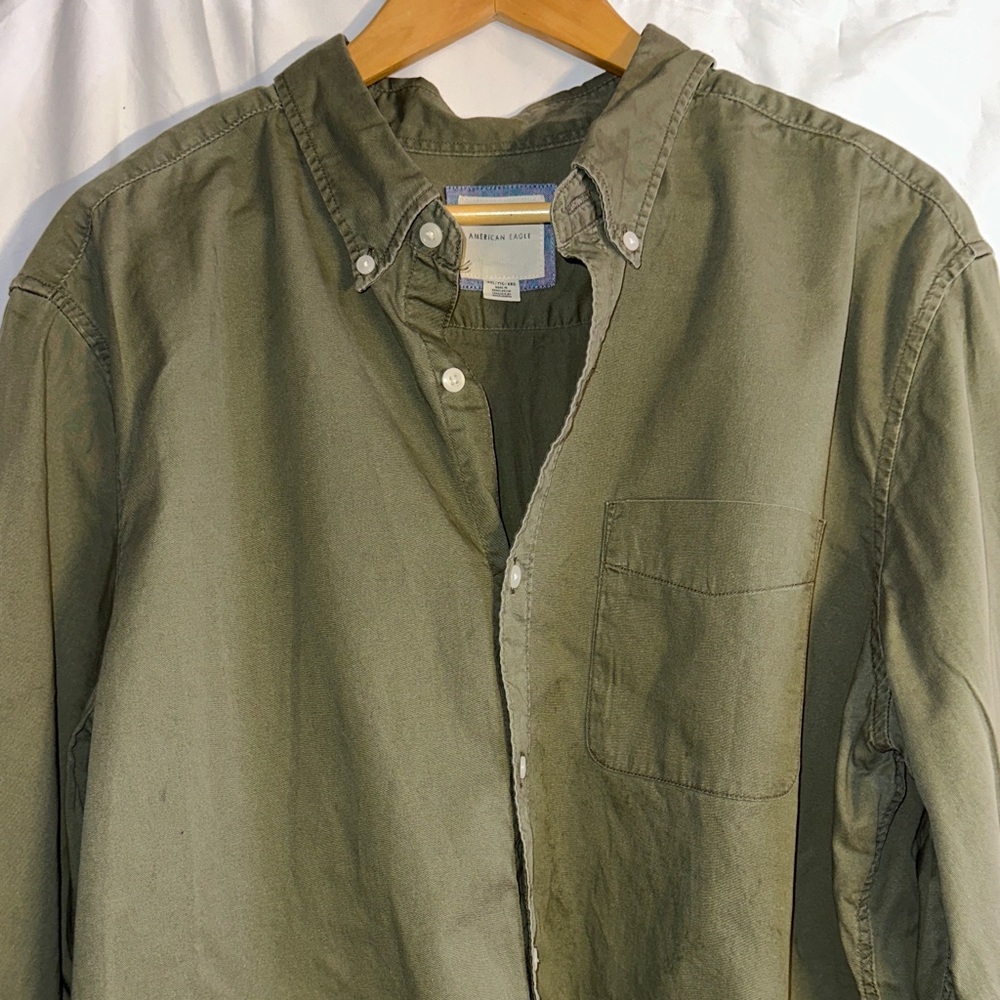 American Eagle Outfitters Olive Casual Shirt